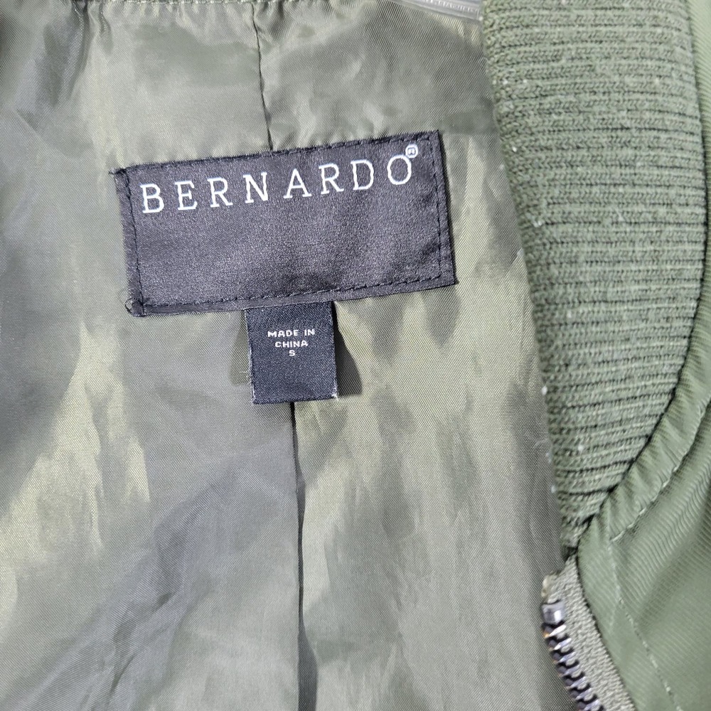 Bernardo Men's Olive Green Bomber Jacket Size S 10522-0488 - Picture 4 of 10